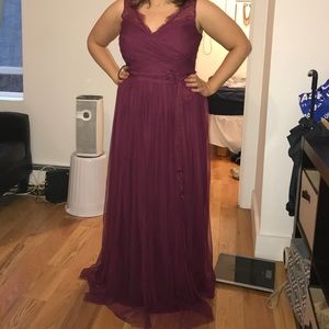 BHLDN Fleur Bridesmaid Dress size 14 Black Cherry
